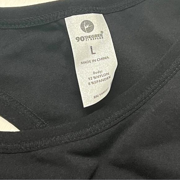 90 Degree By Reflex Athletic Sporty Black Padded Activewear Sports Bra Sz Top L - Picture 6 of 8